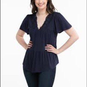 Ricki’s Crochet-Hem Tiered Top